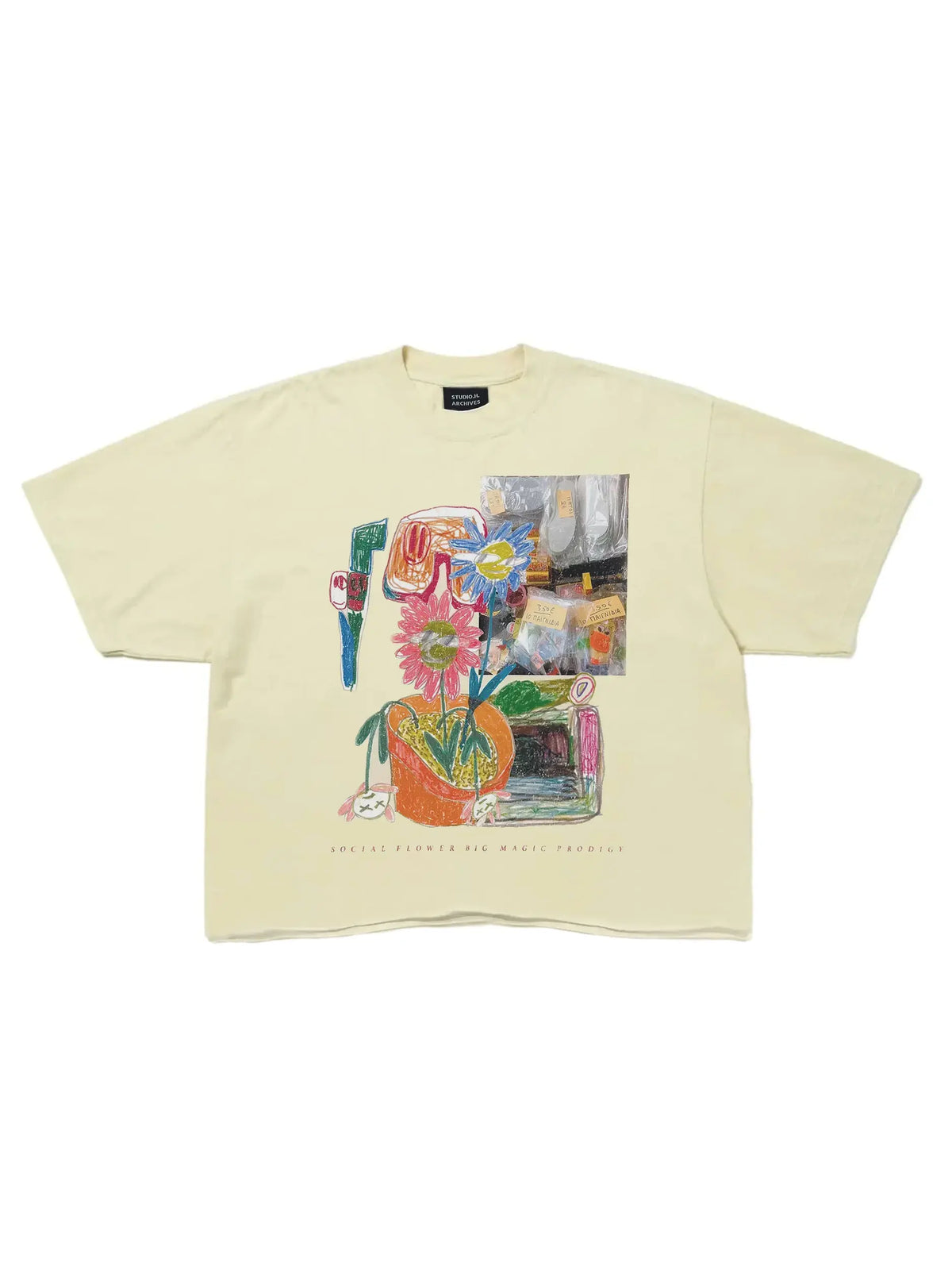 “DEAD FLOWERS” LE TEE LIGHT YELLOW